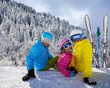 冬天滑雪滑雪者雪享受滑图片