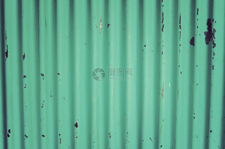 波纹铁墙的绿色图片