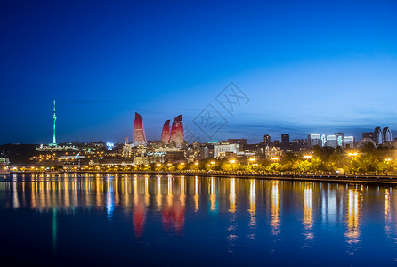 巴库阿塞拜疆的夜景图片