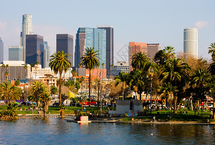 洛杉矶市中心背景图片