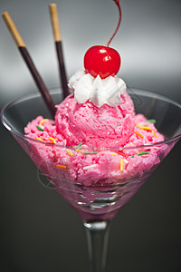 施瓦茨韦尔德果莓冰淇淋加装饰的背景