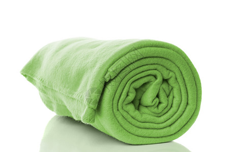 薄荷绿羊毛毯卷图片