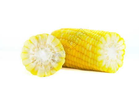 成熟的玉米在白色图片
