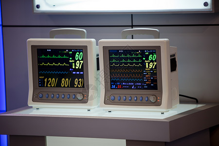 重症监护室ICU的心电图背景图片