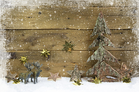 Wooden乡村风格的圣诞节背景图片