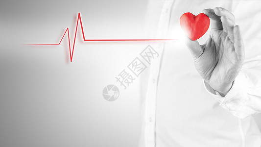 健康心脏和心脏病概念与红心图片