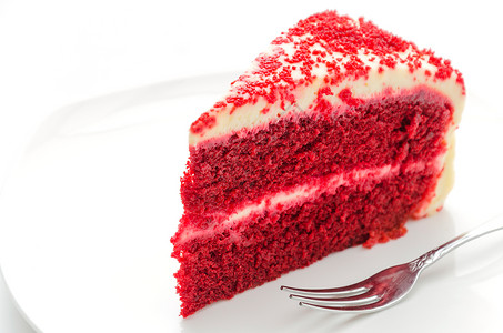 红天鹅绒蛋糕背景图片