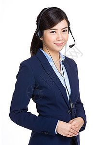 电话营销耳机女人图片