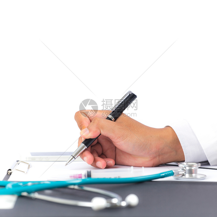 医生在体检中写病人笔记图片