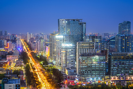 北京市中心晚背景图片