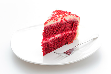 红天鹅绒蛋糕背景图片