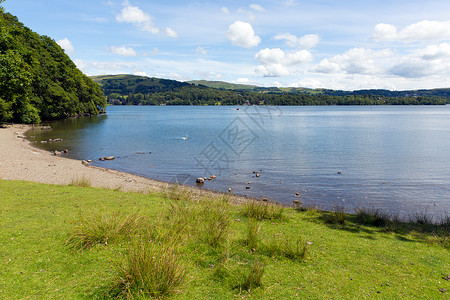 温德米尔湖区公园英国在一个美丽的夏日与蓝天受欢图片