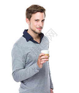 拿着咖啡杯的男人图片