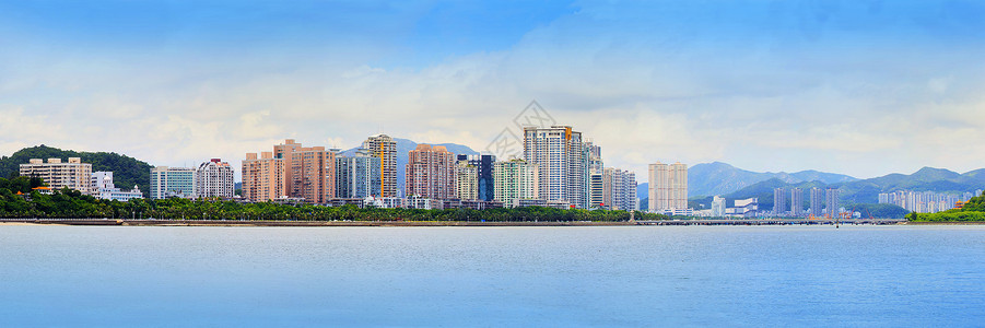 华南部洪孔和Macau附近新经济城市的珠图片