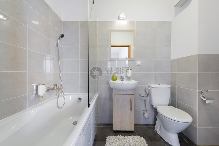 斯堪的纳维亚风格的现代紧凑浴室图片