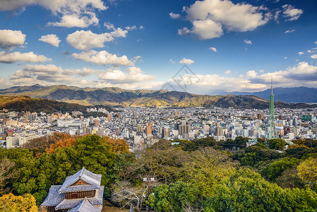 日本松山市中心城市景观图片