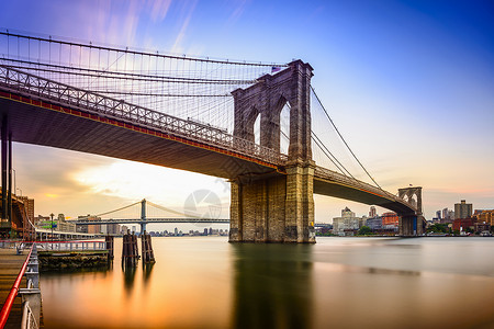 美国纽约布鲁克林大桥和东图片