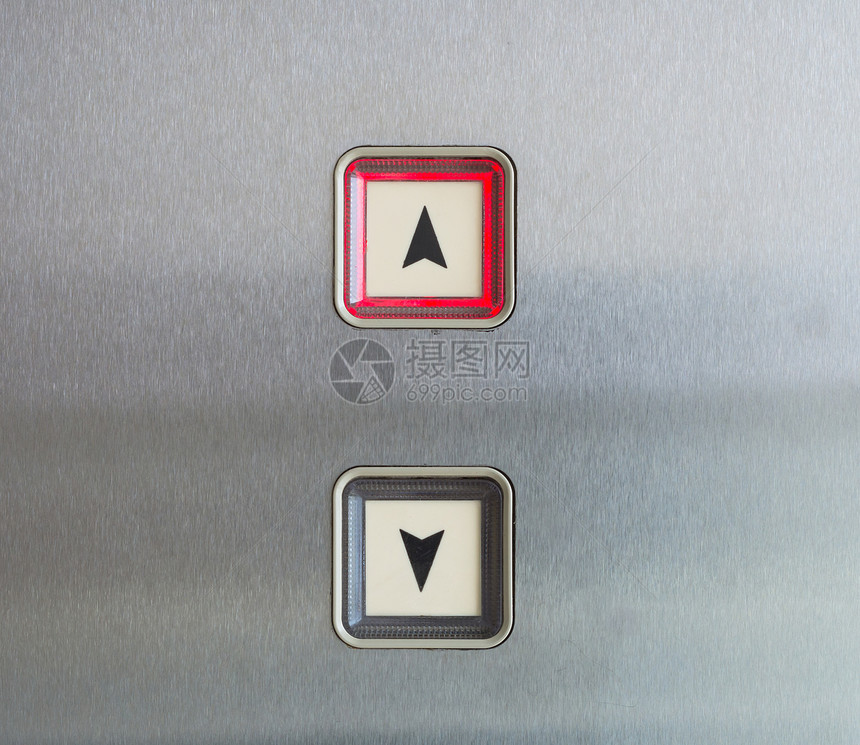 电梯按钮上下方向带上红灯图片