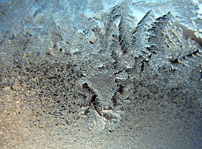 这是冬窗上的雪霜模式寒图片