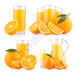 白色背景的红橙子鲜橙汁图片