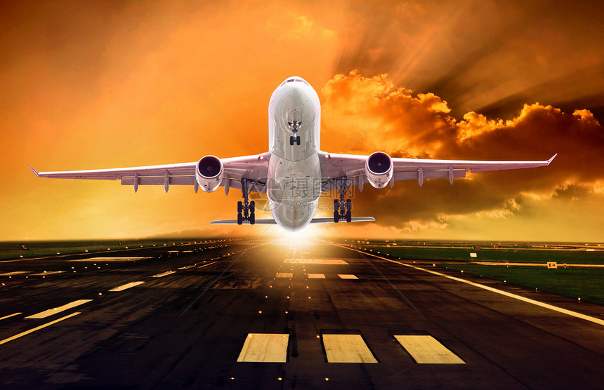 复制空间用于航空运输旅行图片