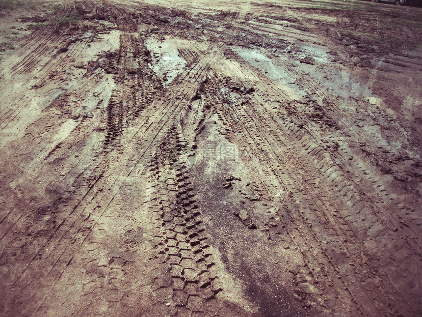 土壤上的轮迹图片