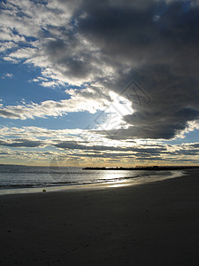 海滩日落纽图片