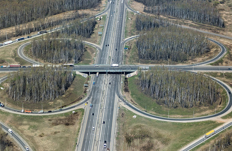 对俄罗斯莫科附近三叶路交叉路背景图片