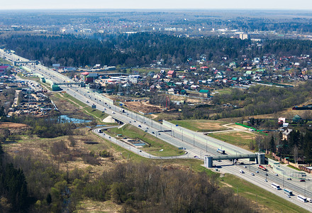 俄罗斯NovayaRiga高速公路空中观察莫斯科附近的高空图片