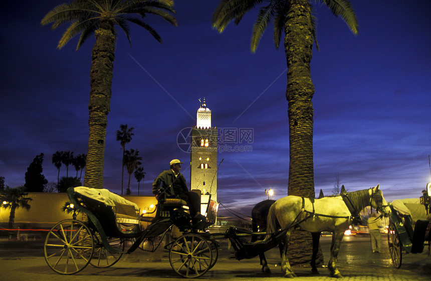 北非摩洛哥老城马拉喀什的Koutoubia图片