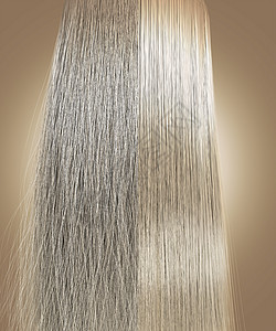 一束金发被分成两半的完美对称视图图片