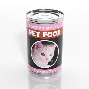 3D猫食物金属可以背景图片