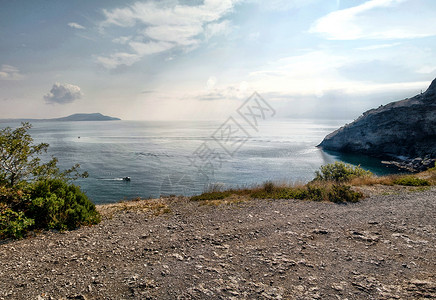 克里米亚山脉和黑海风景阳图片