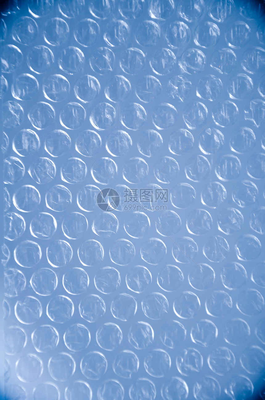 蓝塑料空气泡沫包装图片