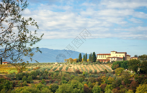 典型的Tuscan山图片