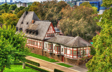 科布伦茨的传统德国半木结构房屋图片
