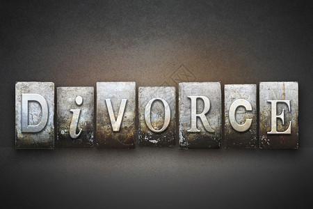 DIVORCE字词用旧式纸质高清图片