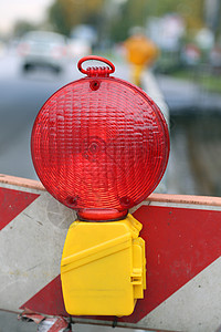 红灯信号道路工图片