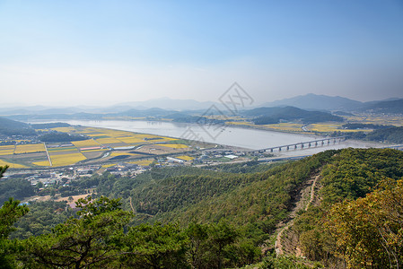 韩国Munsu山要塞的Ganghwa岛和高清图片