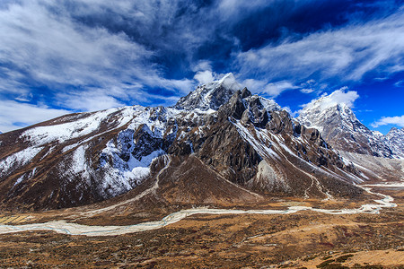 喜马拉雅山上美丽的高山风景图片