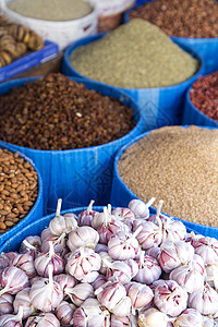 摩洛哥拉巴特市场谷物粮食详图片
