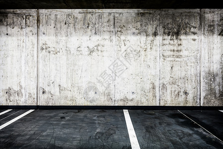 车库地下内部背景或纹理混凝土墙壁和沥青路工业古图片