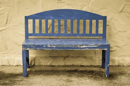 旧蓝长椅涂漆防图片