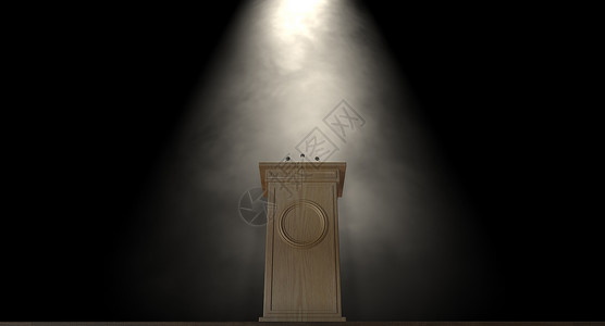 一个木制演讲台背景图片
