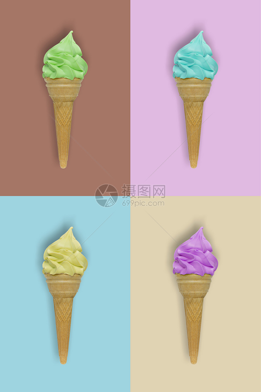 4个冰淇淋图片