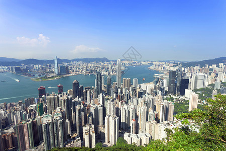 现代城市香港的天际线和城市景观图片