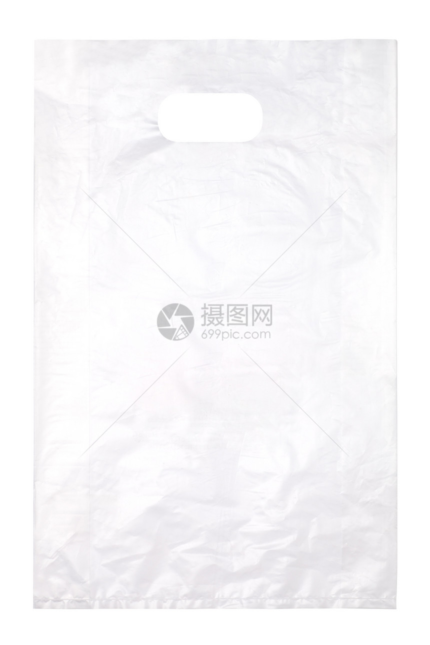 白色背景上孤立的塑料袋图片