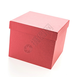 白色背景上孤立的圣诞红盒子背景图片