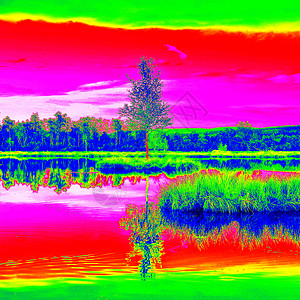 天空与水位温室摄影奇异颜色相映图片