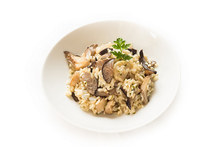蘑菇烩饭菜图片